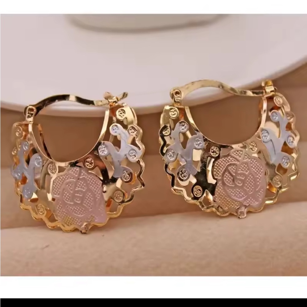 14K Gold Plated Hoop Earrings